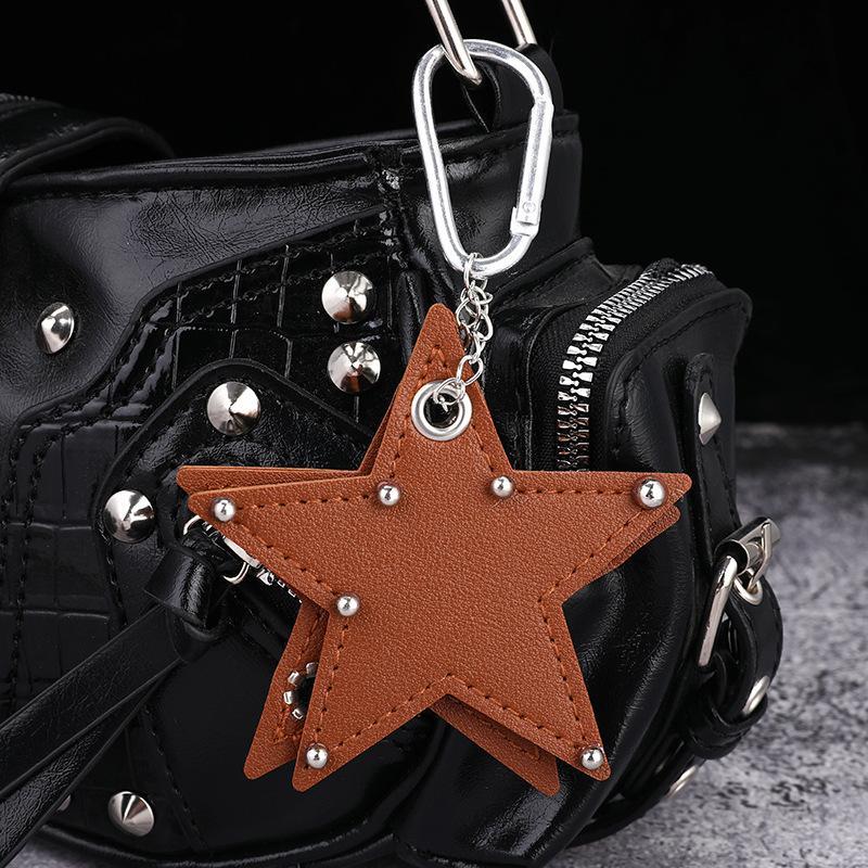 Five-Pointed Star Keychain Handmade Drilling And Puncture Colorful Creative Bag Pendant Backpack Decoration