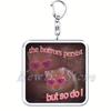 Fun Meme Im Just A Girl Sad Hamster Key Chain Keychains Ring for Accessories Bag Funny Pendant Keyring Jewelry Fans Gifts