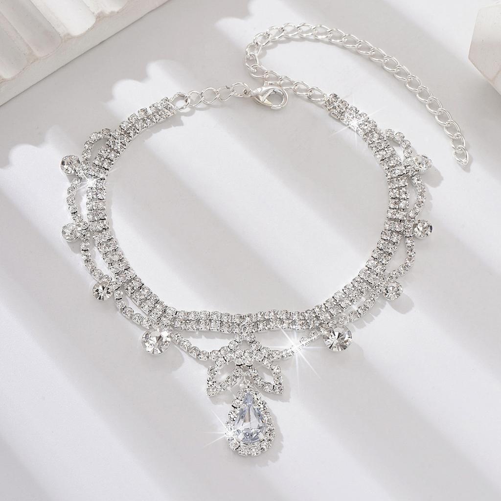 Accessories, Light Luxury Pendants, Rhombus Anklets, Fashionable And Shiny Small Holes, Rhinestone Feet, Women'S Accessories