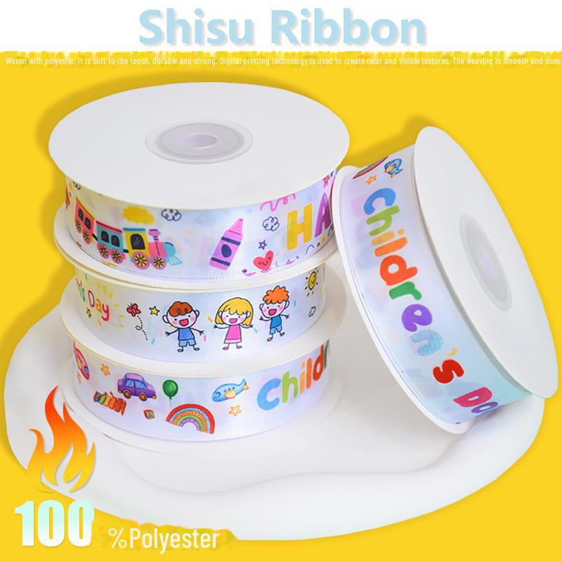 Children's Day Birthday Cake Ribbon Gift Box Tie - DIY Souvenir Ribbon