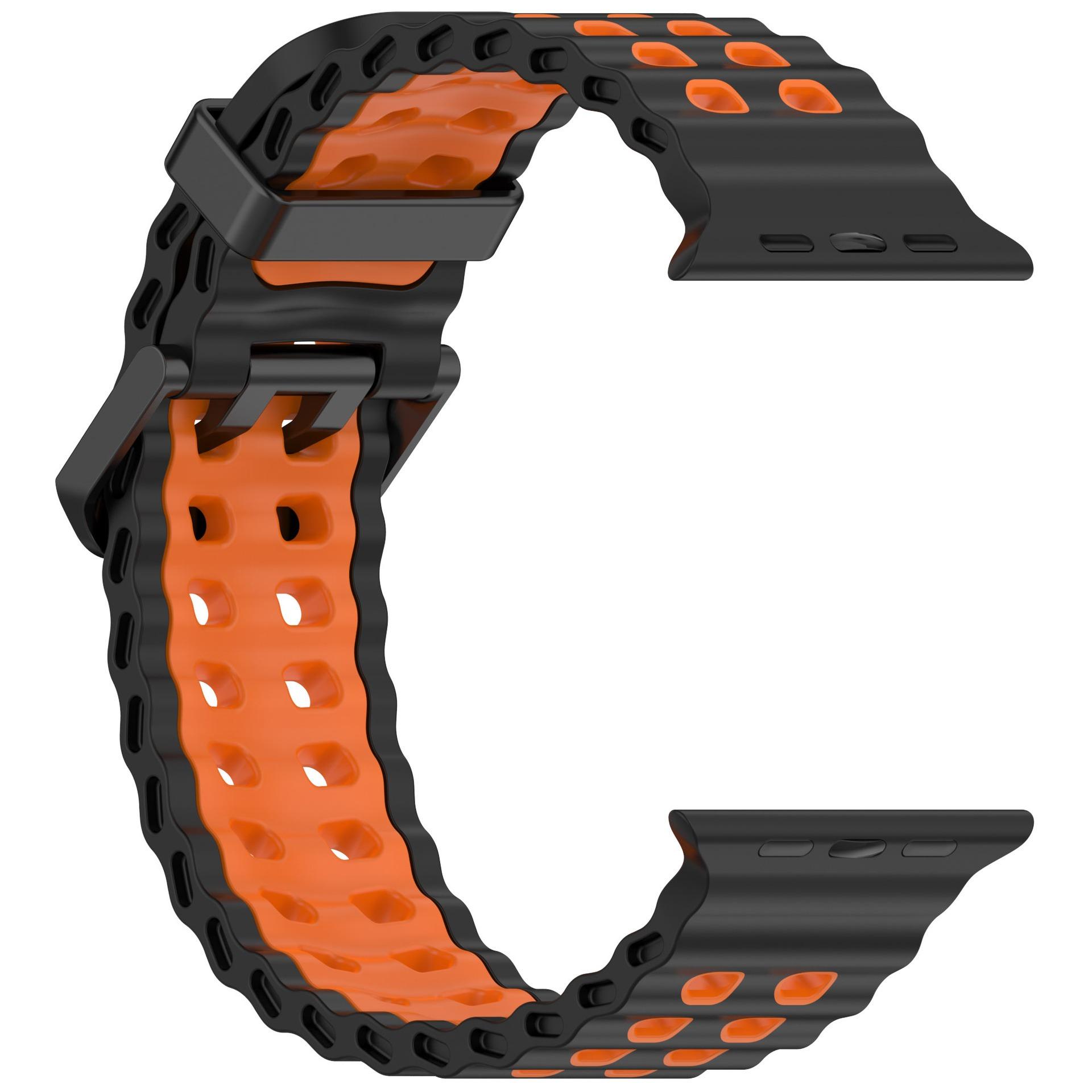 

Океанічний силіконовий ремінець для Apple Watch Ultra 2 49mm Дихаючий браслет для iWatch Series 10 46mm 9 8 7 6 SE 45mm 44mm 42mm Ремінець Ultra1/2 49mm