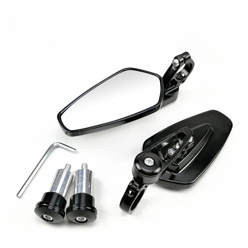 Motorcycle Aluminum Bar End Side Rearview Mirror Universal Motorbike Bike Handlebar Rear View Mirrors 1 Pair 7/8" 22mm