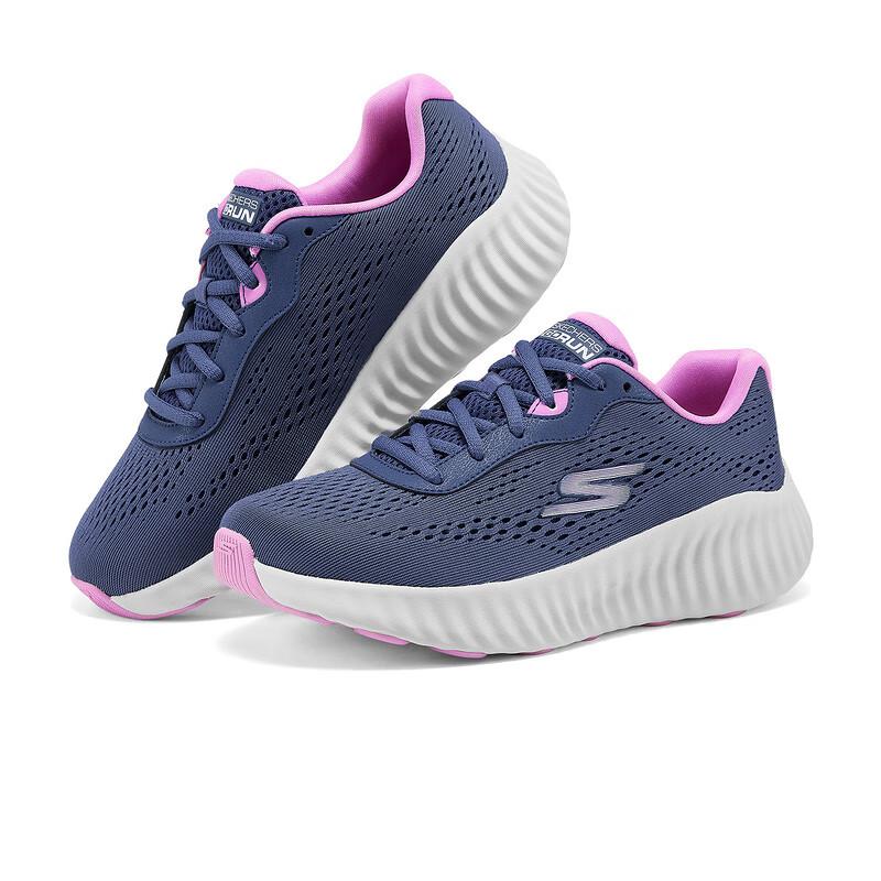 Skechers Go Series Comfortable Durable Low-Top Casual Trail City Commuting Running Shoes Women Sneaker Blue Purple 129365-NVPR