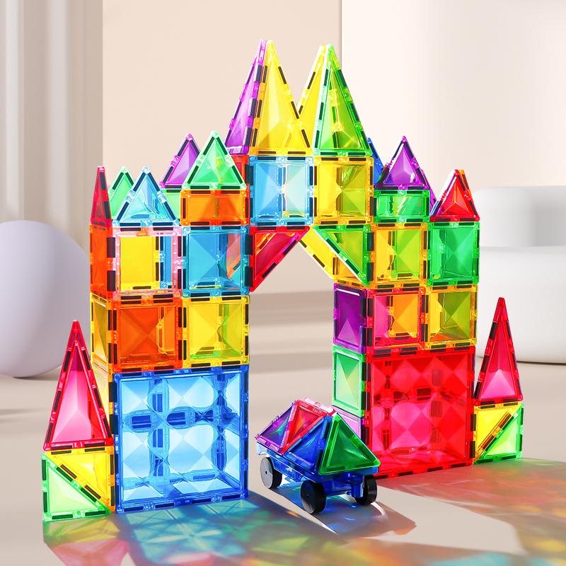 Lernspielzeug Magnetische Bausteine Kinder DIY Konstruktionssammlungen Stern Diamant Magnetische Fliesen für Kinder Geschenk