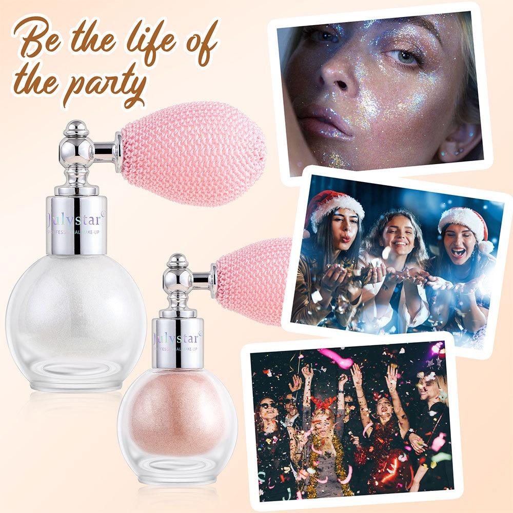 Spray Glitter Corpo Fata Shine Illuminante in Polvere Diamante Alta Lucentezza Polvere Air Bag Lucido High Light Shimmer Trucco Viso Corpo