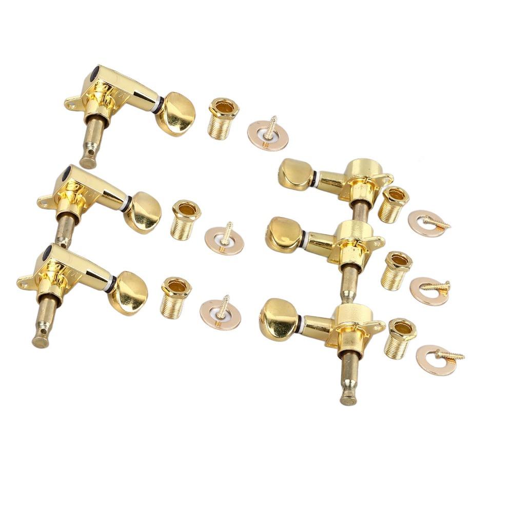 6PCS Metal Guitar Tuning Pegs Golden Tuning Machines Premium Guitar Tuning Key Electric Guitars