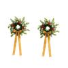 Velvet Christmas Wreath - Artificial, Set of 2 for Holiday Home Decor