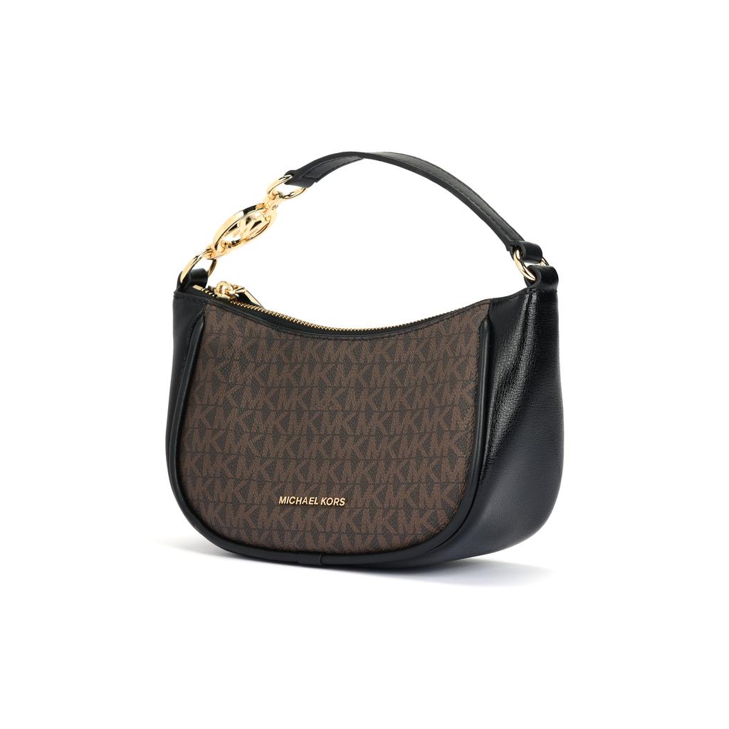 Michael Kors Logo Classic Monogram Hardware Zip Closure Leather And Synthetic Leather Handheld Crossbody Shoulder Bag Small 32F3G2EC5B-292