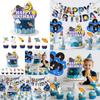 Astronaut Themed Birthday Party Supplies With Paper Flag Banners And Latex Balloons For Celebrations