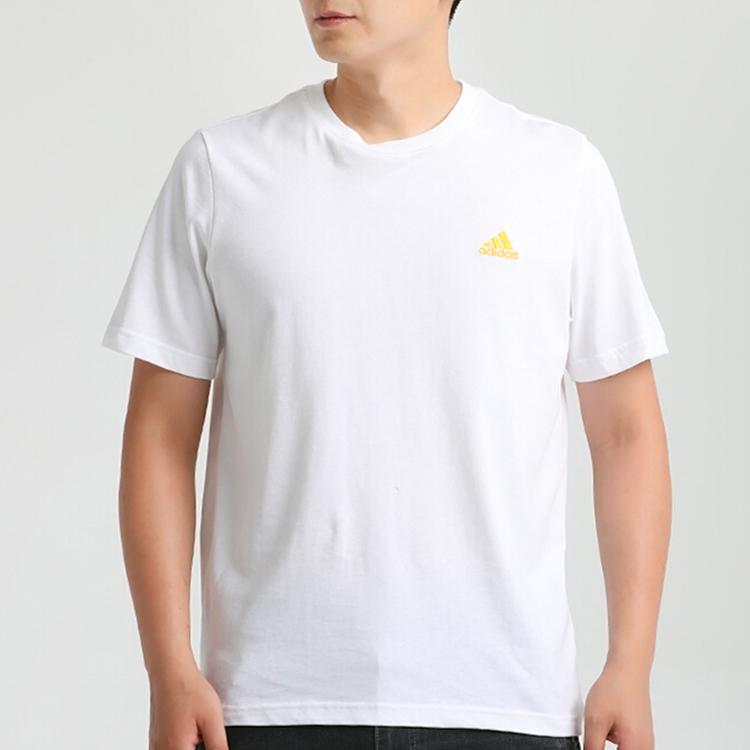 Adidas Round Neck Short Sleeve T-Shirt Men Tops White GL2218
