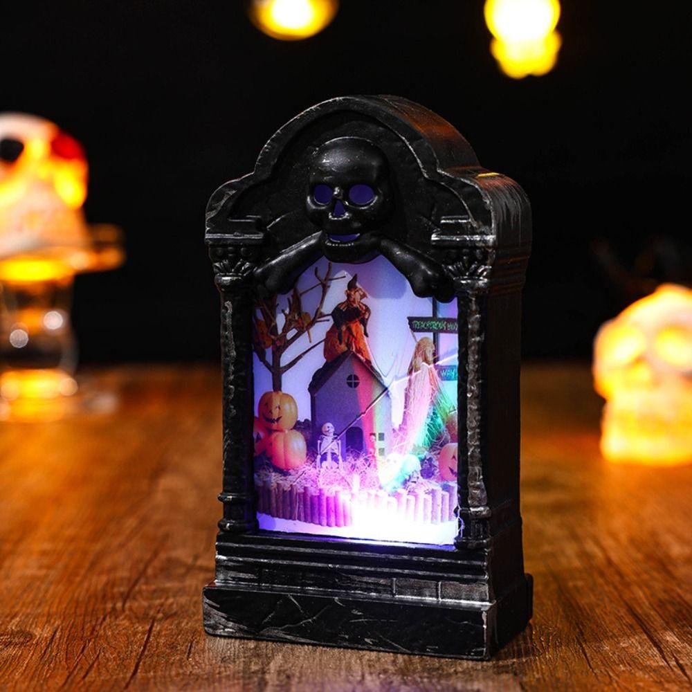 Портативный Креативный Светящийся Памятник Ночник Страшная Ретро Лампа-Череп Цветной Трехмерный Светодиодный Ночник Декор Комнаты