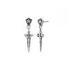 Retro Personalized Iris Cross Sword Stud Earrings Trendy Men Hip Hop Diamond Earrings Women Dark Wind Jewelry