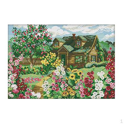 Gestempelter Stich, Village Villa DIY-Näharbeiten, gezählt – Nähmuster, vorgedruckt, 4 CT