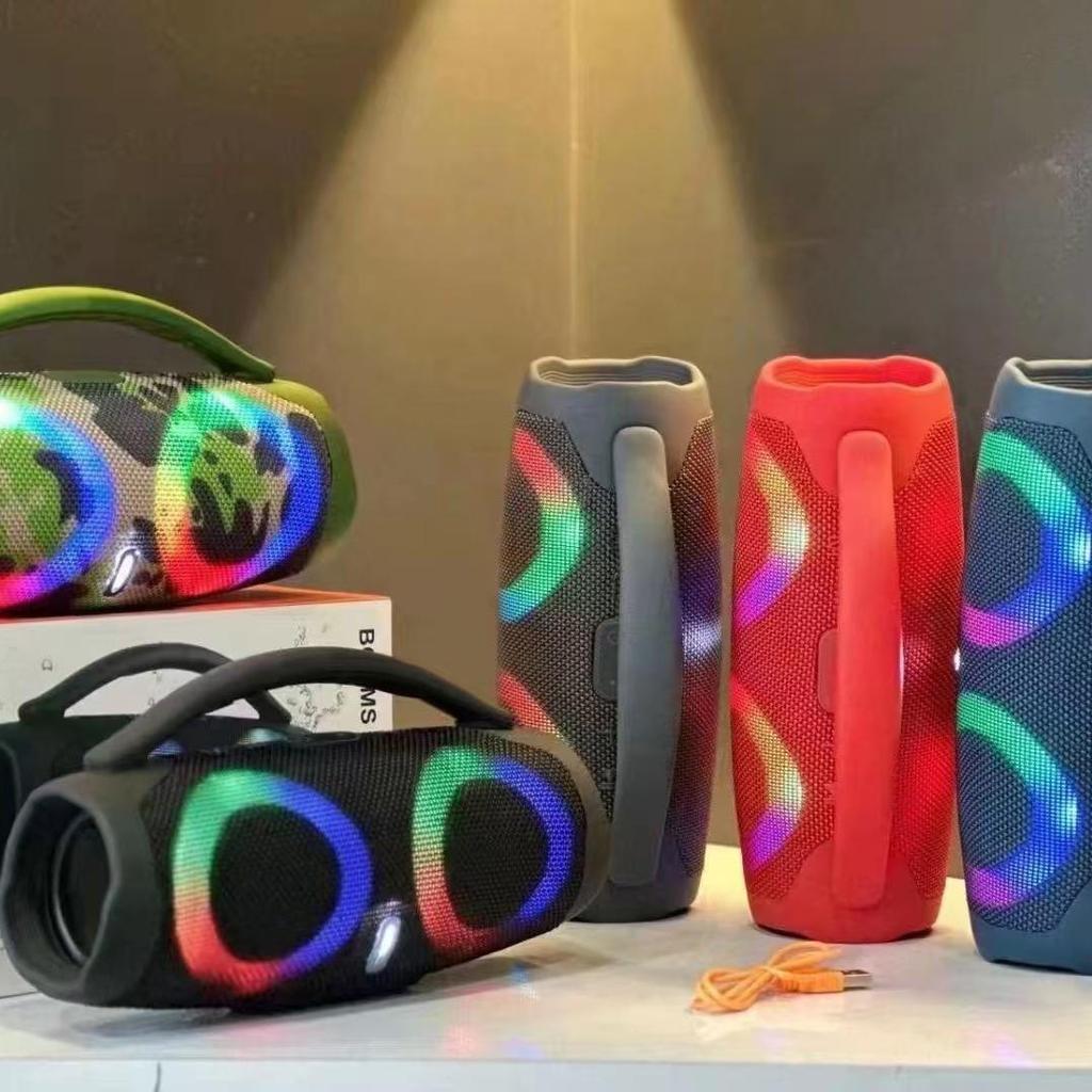 Haut-parleur Bluetooth portable étanche haute puissance, lumière colorée RVB, caisson de basses sans fil, stéréo 360°, surround TWS FM, boom box