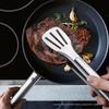 Stainless Steel Silicone Anti-Scald Food Tongs for Baking, Bread, Meat, Buffet, Three-Line Design