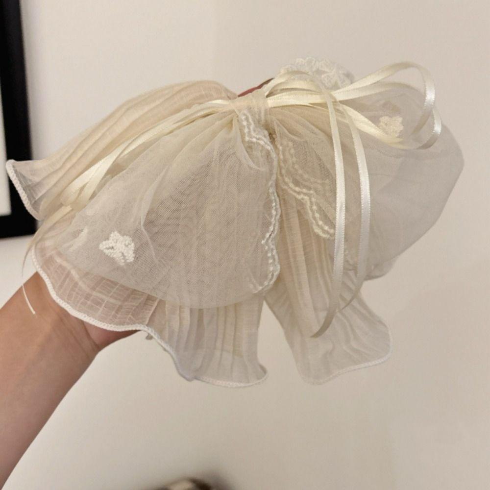 Grab Clip Bow Ribbon Hair Claw Floral Flower Hairpin Large Size Chiffon Bowknot Hair Clip  Girls