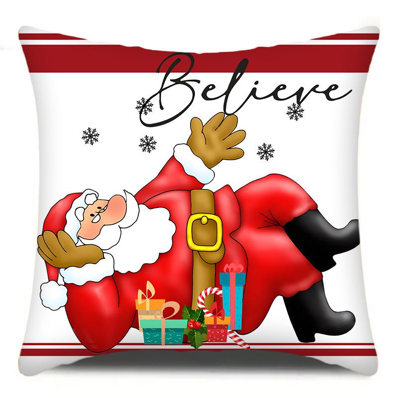 

Рождественская наволочка Подушка Подушка Подушка для сиденья в офисе Домашняя прикроватная подушка с принтом 45*45cm
