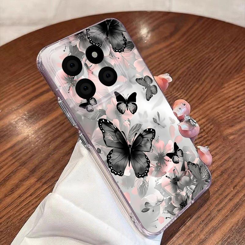 Multi-color Butterfly Pattern Case For Xiaomi Redmi Note 15 Pro 4G Funda Redmi Note 14 13 Pro 5G Clear TPU Silicone Soft Cover
