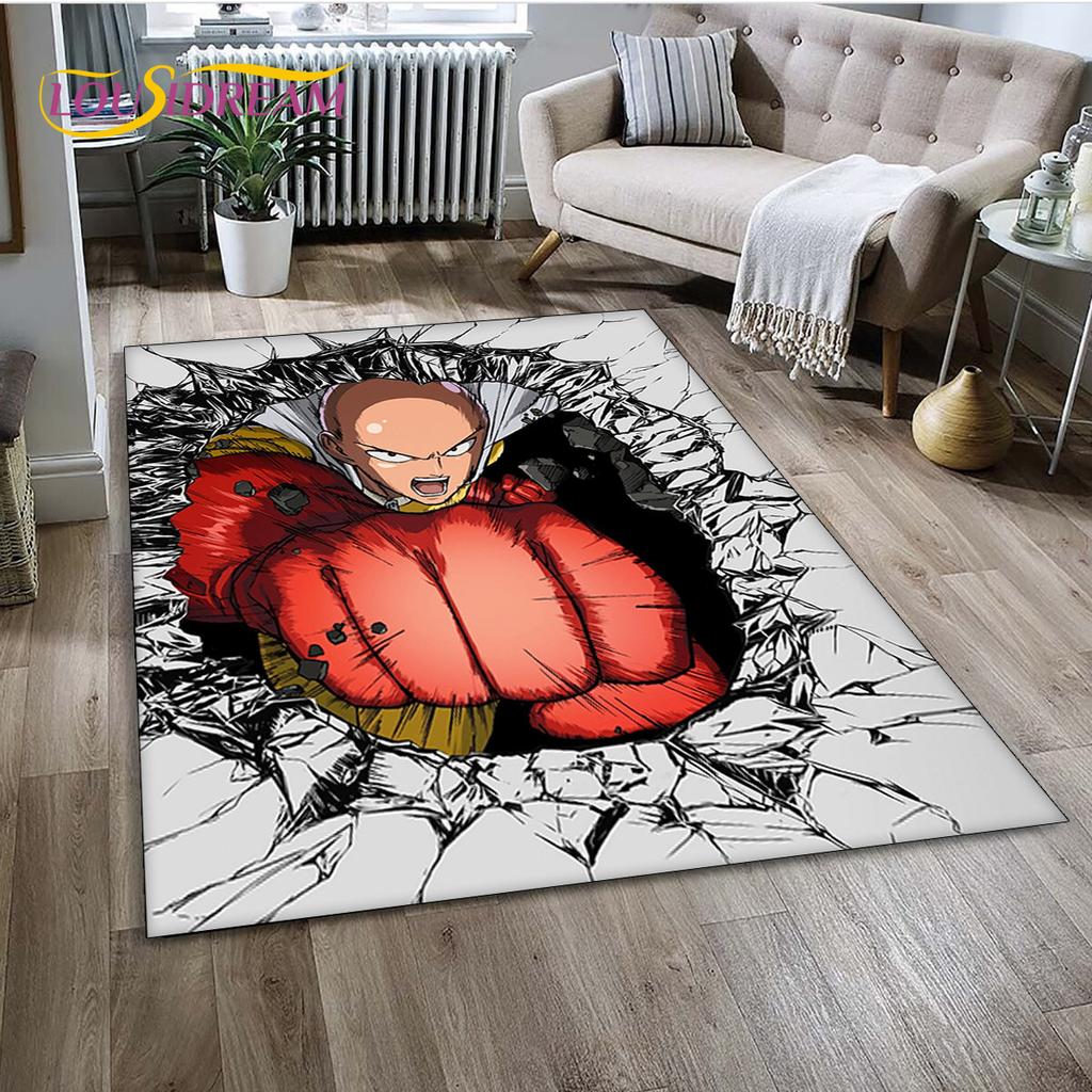 3D ONE PUNCH MAN Anime Cartoon  Area Rug,Carpet Rug for Living Room Bedroom Sofa Doormat Decoration, Kid Play Non-slip Floor Mat