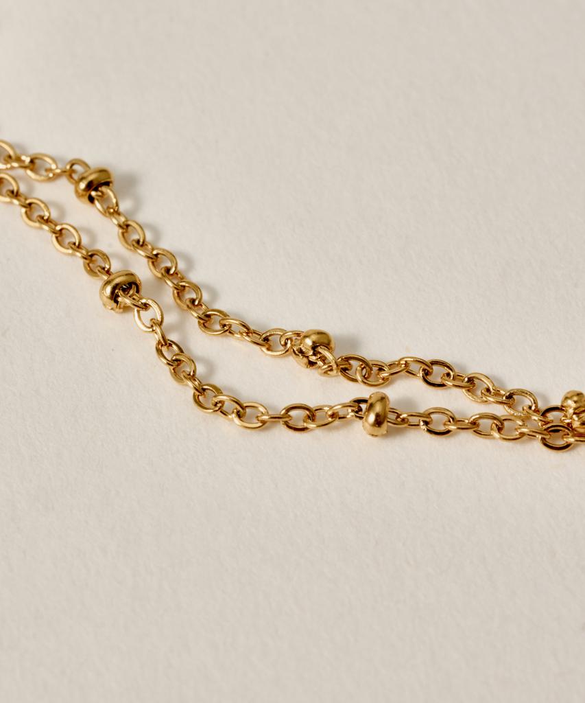 Novice Tokyo Double Glitter Chain Anklet [Stainless] / Gold