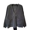Herbst Frauen Feste Tasten Pullover Jacke Stricken Mode Casual Style Lose Strickjacke