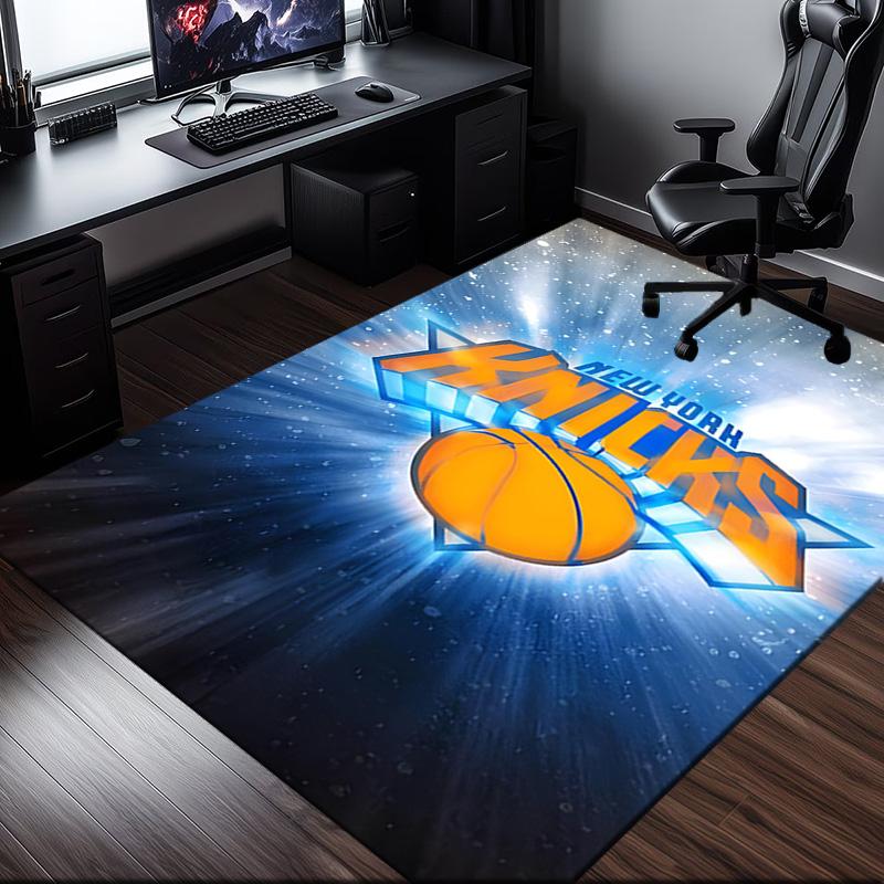Knicks Logo Teppich Büro Teppich Rutschfeste Matte, Stuhlmatte Bodenbelag für Gaming, Schlafzimmer, Wohnzimmer, Heimdeko Weihnachtsgeschenk