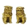 Feng Shui Good Luck Figurine Komainu (Lion-like Guardian Dog) Gold 8 Cm
