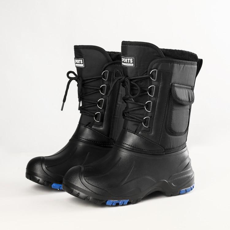 2022 Men's Waterproof Steel Toe Snow Boots with Thick Plush Lining for Fishing