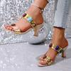 Fashion Women Sandals 2025 Summer Trend Outdoor Fashion High Heel Sandals New Round Head Open Toe Designer Shoes Women Zapatos De Mujer