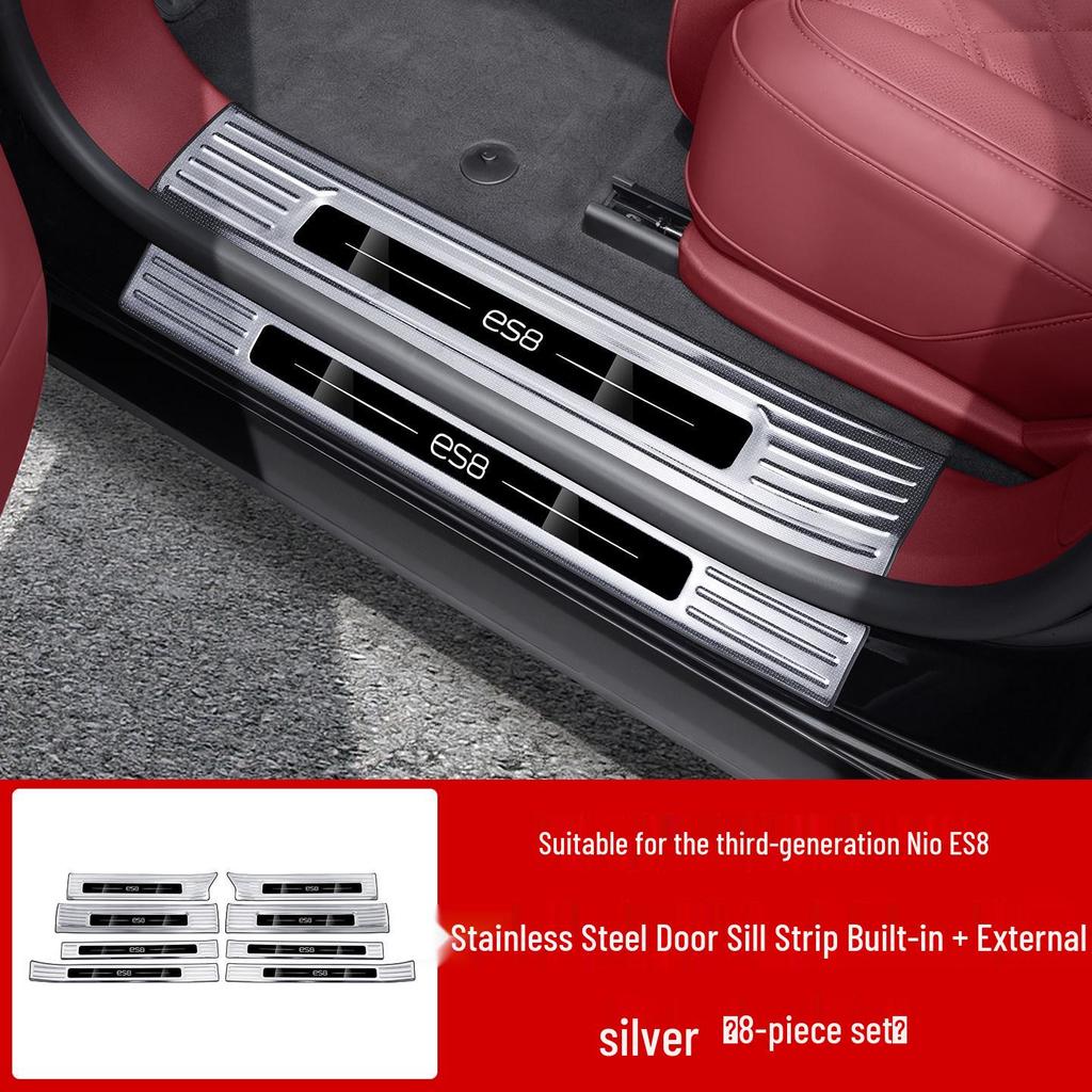 Nio ES8 Stainless Steel Door Sill Scuff Plates: Upgrade Interior Decoration for 26 Models.