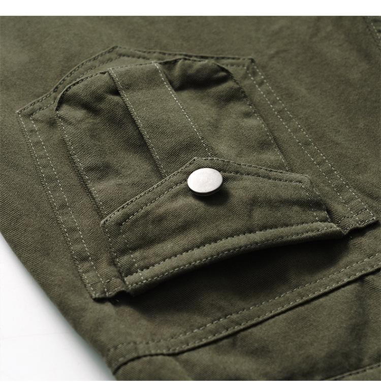 Women's Spring/Summer Army Green Wide-Leg Balloon Pants - Petite, Casual, Pure Cotton, Straight Leg