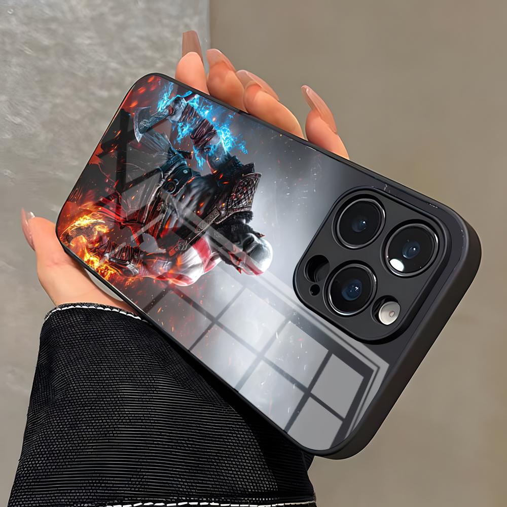 War God Kratos Phone Case For IPhone 17 Pro Max 16 15 14 Pro Max 13 11 X Xs Xr 8 7Plus Glass Cover