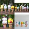 Adorable Ice Cream Animal Toy Models Charming Shiba Inu Rabbit Panda For Car Decoration