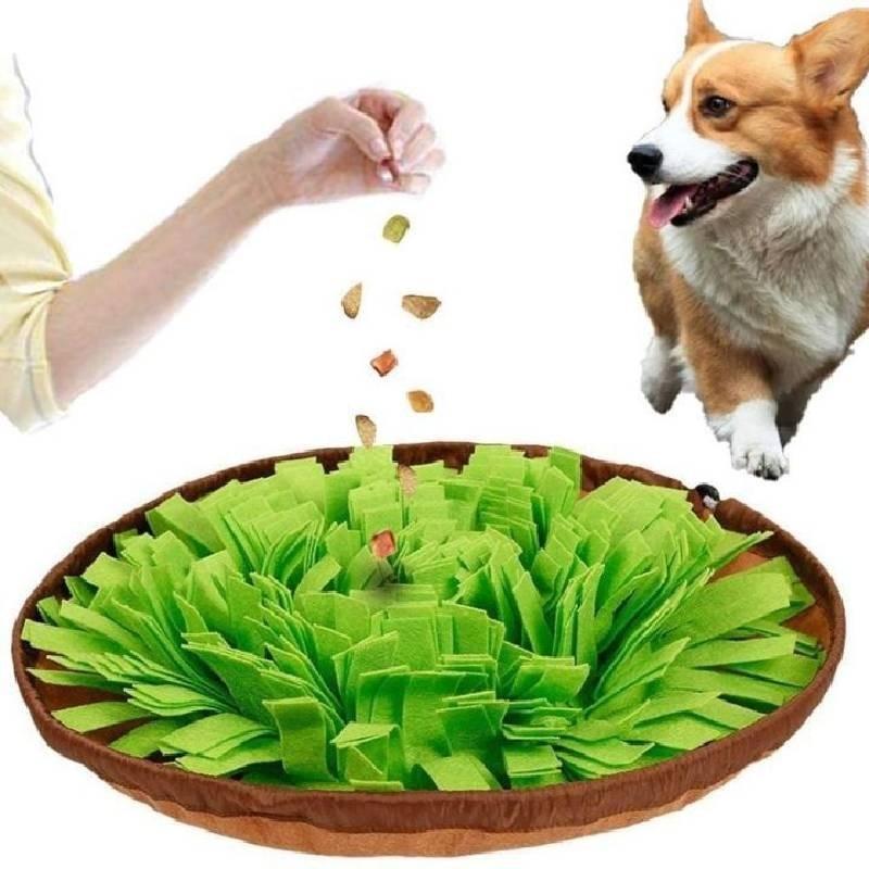 Pet Feeding Snuffle Mat For Dogs Felt Anti-choke Food Dispensing Toy In Pink