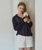 Mood Inside Woman (Woman) See-Through Button Hooded Knit_Navy