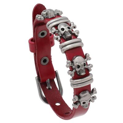 New Men's Skeleton Bracelet Jewelry Vintage Cowhide Personalized Bracelet Halloween Jewelry Bracelet