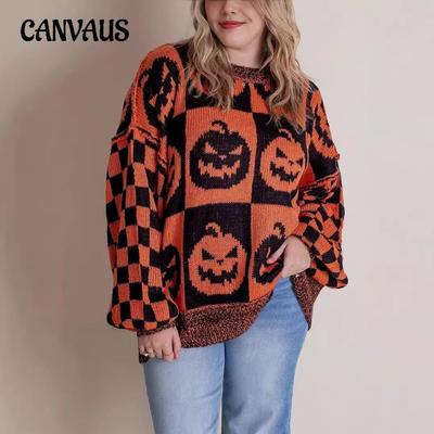 Autumn Fashion Women's Sweater Casual Loose Round Neck Halloween Sweater