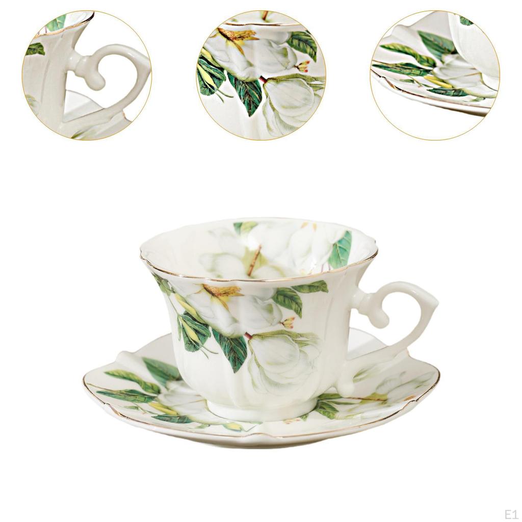 Coffee Cup Latte Cups Gifts Porcelain Novelty 250ml with Tray Tea Art Mug Saucer for