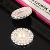 Engood 50Pcs 22mm Double Row Round  Rhinestone Pearl Buttons Vintage Sewing Trim & Embellishments for Wedding Decoration DIY