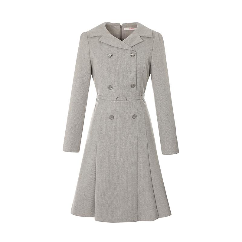 SOUP Collared Neck Belted Flare Dress (Szaopm1)