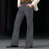 Vintage Men's Bell-Bottom Solid Color Flared Trousers Spring Autumn Casual Pleated Suit Pants Men Stylish Slim Elastic Trousers