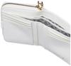 Wallet Made of Smooth Cowhide Leather with a Block Pattern and Embossed Lily Metal PXLWCAS1 Bi-fold Charm, White,