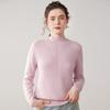 Women's Urban Casual Cashmere Sweater - Half-High Neck, Long Sleeve, Thick, Solid Color, Autumn/Winter Pullover Base Layer.