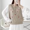 New ArrivalS Open Run Women S Wave Round Floral Embroidery Wool Knit veSt