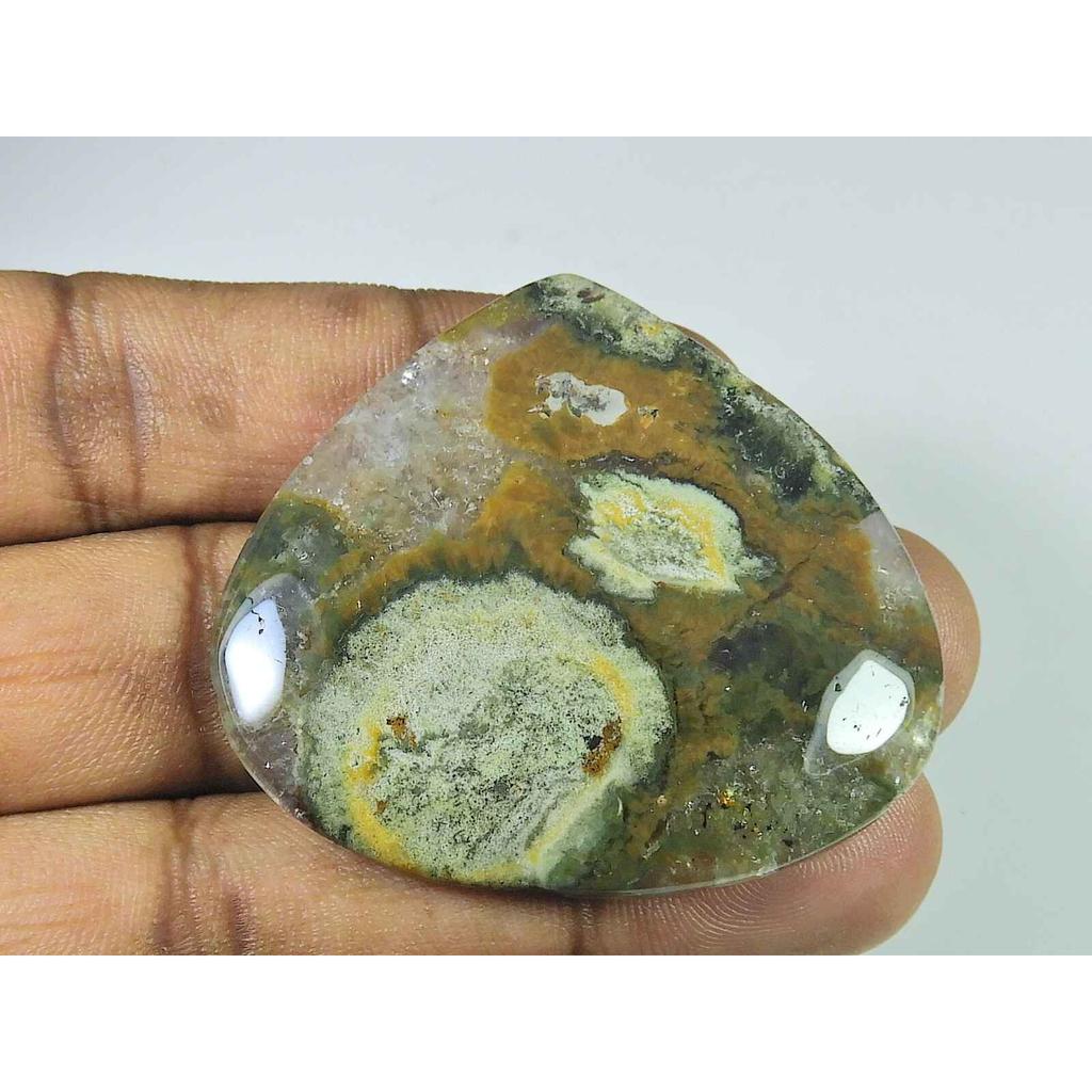 38X43MM Natural Ocean Jasper Pear Shape Cabochon Loose Gemstone 104Cts. SK-3845