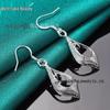 Silver Zircon Teardrop Rhombus Dangle Earrings for Women - West Lake Beauty Jewelry