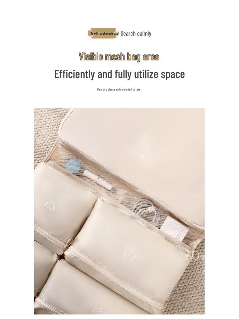 Seven-in-One Travel Storage Bag Set for Clothes and Underwear
