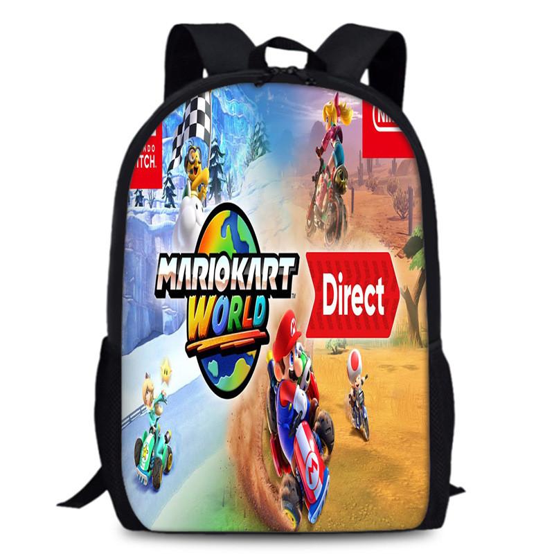 Mario Super Bros School Backpack Large Capacity Oxford Schoolbag Kids Gifts