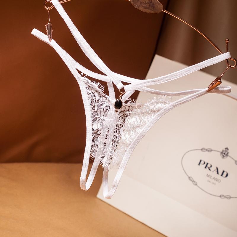Sexy Tanga Damen sexy Spitze Low-Rise Tanga sexy hohl transparent Tanga Damen Höschen