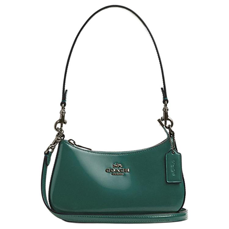 Coach Teri 20 Logo Zip Closure Leather Crossbody Bag Small Women bags Grandma-Green CW310-QBDM9 Basic Set (Bag+Dust Bag)